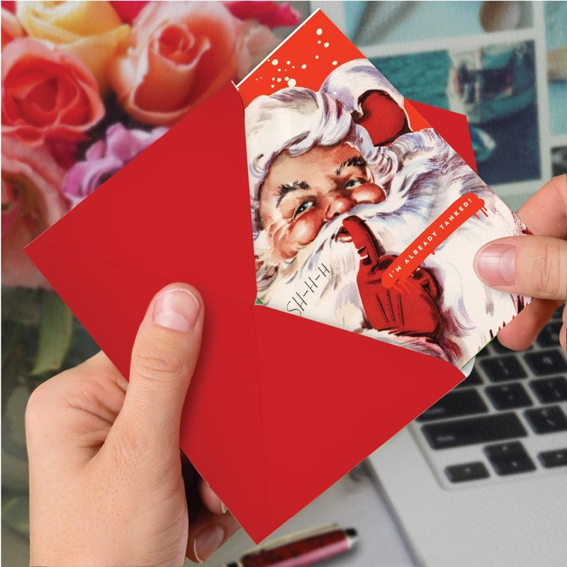 Tanked Santa - Tipsy Santa Merry Christmas Note Card with