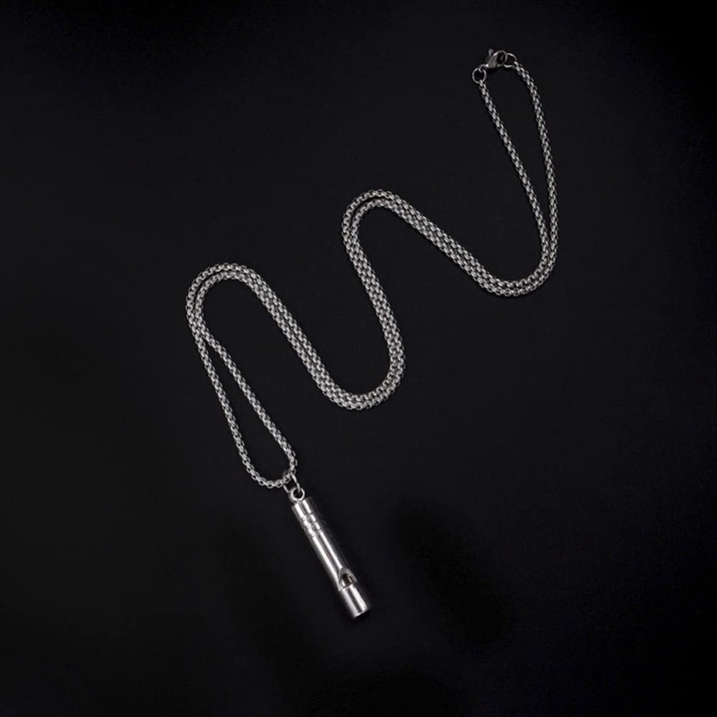 USHOBE Whistle Pendant Necklace Alloy Outdoor Emergency Whistle Emergency Survival