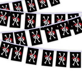 30 PCS Pirate Flag String,32 FT Jolly Roger Bunting,Decoration Banner for Outdoor Indoor Patio Yard Decor