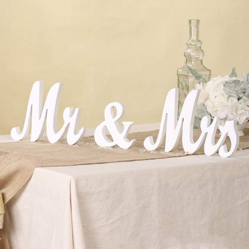 LinTimes Mr & Mrs Letter Embellishments for Wedding Decoration, Musuntas