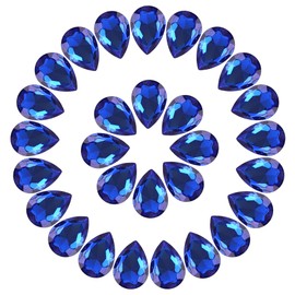 Teardrop Rhinestones 100Pcs Royal Blue Point Back Glass Rhinestones for Crafts Jewelry Making,13x18mm