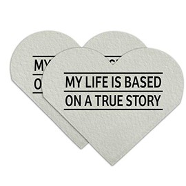 My Life is Based on a True Story Heart Faux Leather Bookmark - Set of 2