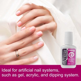 BACKSCRATCHERS Extreme Glaze - Coat Nails Resin For Acrylic Dipping Powder - Quick Dry Artificial Nail Tips Adhesive (Finish Glaze)