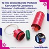 ChoiceBundle “Pill Buddy” Keychain Pill Container - Red - 10