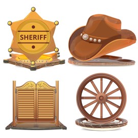 48 Count Western Paper Plates Wild Western Disposable Plate Cowboy Theme Print Decorations West Rodeo Hat Shaped Birthday Party Plates for Cowboy Cowgirl Theme Birthday Bachelorette Disco Party Favor