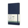 Moleskine 2021 Weekly Planner, 12M, Large, Sapphire Blue, Soft Cover