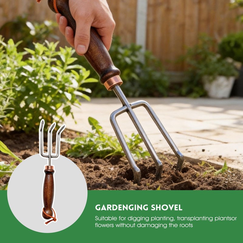 Zenrok Garden Tools, 4 Pack Garden Shovel with Wooden Handles