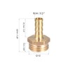 sourcing map Brass Hose Barb Fitting,Connector,8mm Barb x G1/2 Male