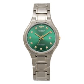 Technos T9B88IM Titanium Date Men's Wristwatch, Silver, green, Bracelet Type