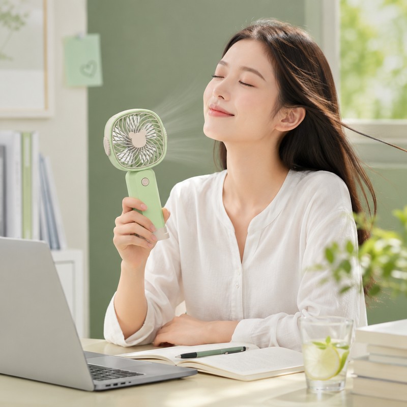 Portable Handheld Fan for Personal Cooling – USB Rechargeable Folding
