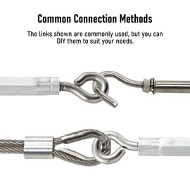 HOME MASTER HARDWARE Eye & Eye Turnbuckles for Cables Wire,Adjustable Turn Buckle Wire Rope Cable Tensioner,M6 Turnbuckle Tensioner, 6 Pack