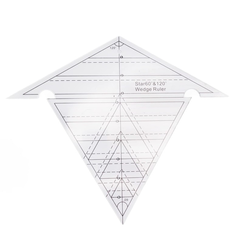 60 Degree and 120 Degree Acrylic Transparent Reusable Quilting Ruler
