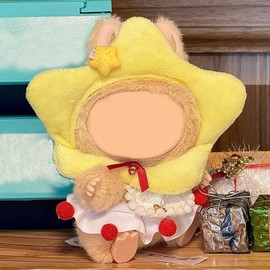 QIUTIMIY Clothes for Doll, 17cm Doll Clothes Set Suitable for Dolls Accessories - Headband + Scarf + Skirt (NO Doll),Yellow Star