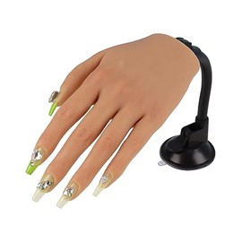 KnowU- "Mano de práctica para uñas acrílicas con soporte, manos postizas de silicona para practicar uñas postizas Mann