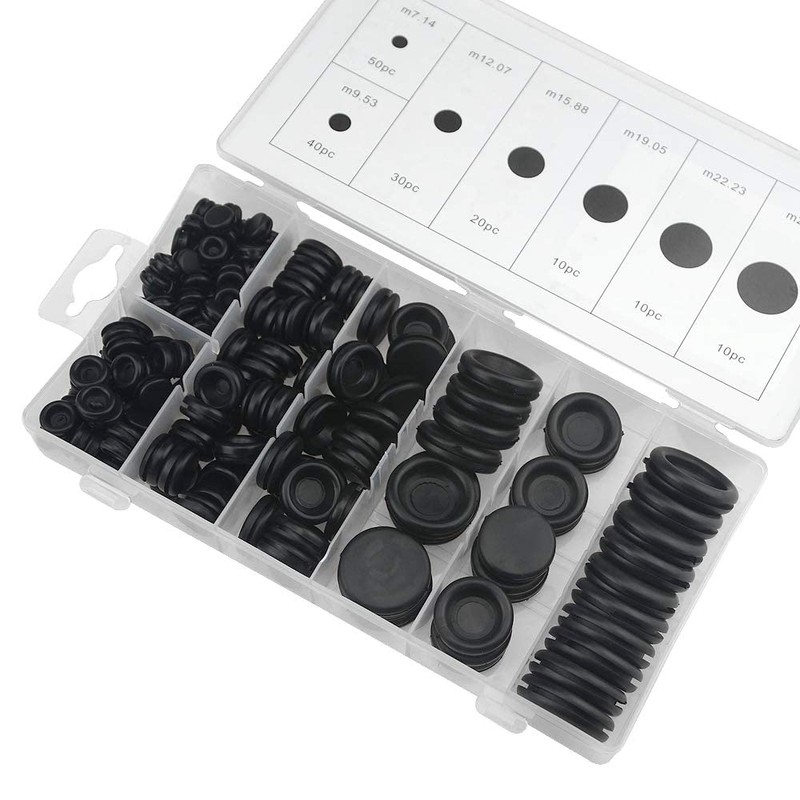 BGTXINGI 170pcs 7 Sizes Rubber Grommet Kit Electrical Cable Seal