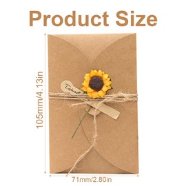 Pack of 6 Greeting Card Set, 10.5 x 7 cm, Birthday Cards Set, Retro Kraft Paper, Blank Envelopes, Retro Greeting Card with Envelopes for Birthday, Valentine's Day, Mother's Day