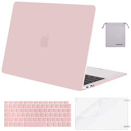 MOSISO Compatible with MacBook Air 13 inch Case 2021 2020 2019 2018 Release A2337 M1 A2179 A1932 Retina Display Touch ID, Plastic Hard Shell&Keyboard Cover&Screen Protector&Storage Bag, Rose Quartz