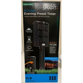 myTouchSmart Outdoor Digital 6-Outlet Evening Preset Timer, Black