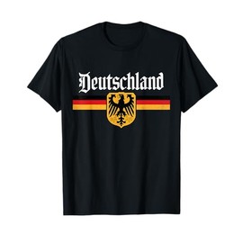 Coat of Arms Eagle Banner Vintage Deutschland Germany Flag T-Shirt, Small, Black