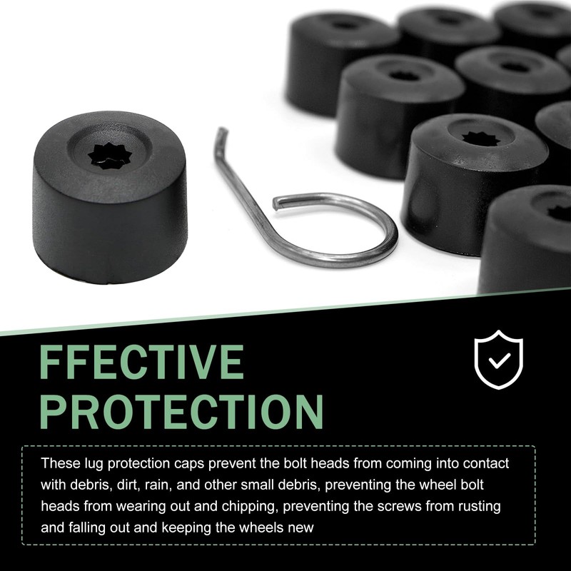 Downhill 20 PC Car Wheel Lug Nut Covers, 17mm Tire