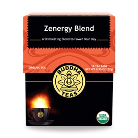 Organic Zen-ergy Blend Tea - Kosher, Contains Caffeine, GMO-Free - 18 Bleach-Free Tea Bags