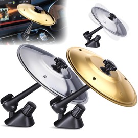 Mini Car Crash Cymbal for Air Vent (2 Pack), Car Drum Crash Cymbal for Endless Rhythmic Fun, Crisp Sound Percussion Drum Accessory, Fun Dashboard Accessory for All Type of Vehicles - Gold & Silver