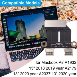 ZHUROUPU DC Power Jack Connector I/O USB-C Board Charging Port Replacement 923-02813 for MacBook Air 13'' A1932 2018 2019 A2179 2020 A2337 2020 820-01161-A 821-01658-A 820-01161-04 821-01658-03
