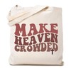 TSIIUO Women's Make Heaven Crowded Jesus Canvas Tote Bag Christian