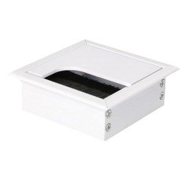 KOTARBAU® Aluminium Cable Grommet 80 x 80 mm for Furniture White Cable Box Cable Pass Square Anodised
