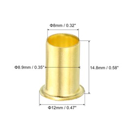 PATIKIL 9mm Tube OD Brass Compression Insert, 10 Pack Insert Tube Support Compression Sleeve Fitting Assortment Kit for Air Water Gas Hose