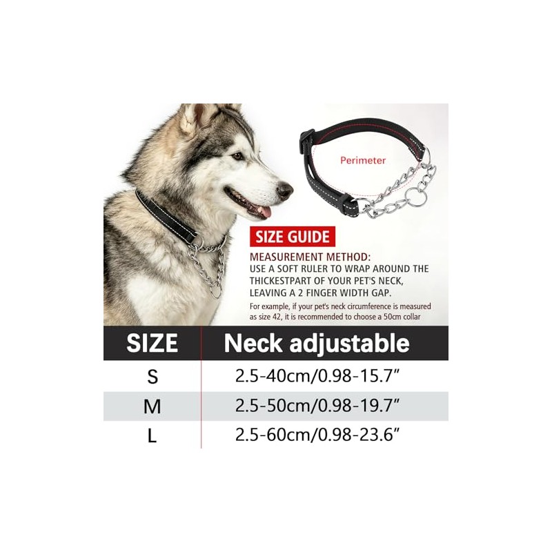 MUNCHI Collar Martingala Acolchado Reflectante, Collar Antitracción Resistente para Perros