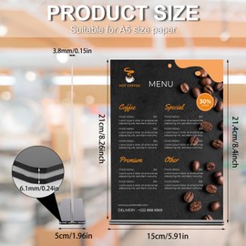 Pack of 4 A5 Table Stands, Transparent Price Tags, Stand, Acrylic T-Stand, Double-Sided Table Stand for Menu Cards, Brochures, Advertising, Restaurant, Cafe, Office