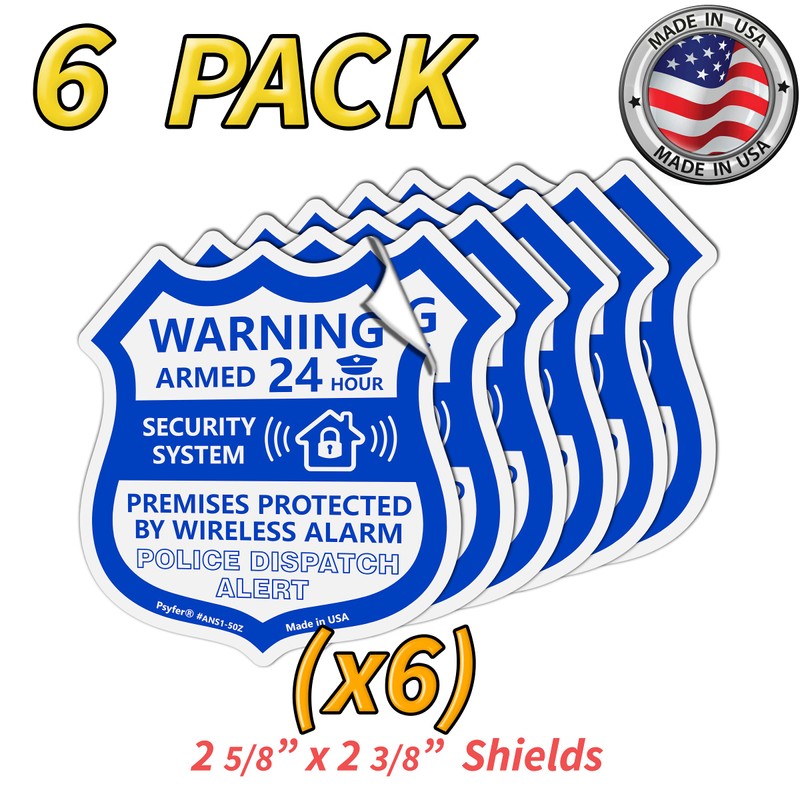 Psyfer® (Fade-Free) 6 Pack - Small Alarm Security Outdoor UV