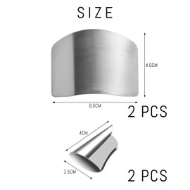 4 Pieces Stainless Steel Finger Guard Cover Kitchen Cutting Safety Accessories Fruit Vegetable Finger Protector Protector (2 Styles)