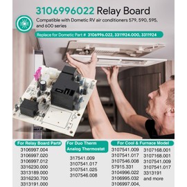 3106996022 Heat & Cool Analog Thermostat Control Circuit Relay Board for Dometic RV Air Conditioner, Heat Cool Analog Control Relay Board Replace for Dometic Duo Therm 3106996.022, 3311924