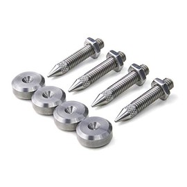 PrecisionGeek M6 Speakers Spikes and Pads for Speakers, HiFi Stands, Cabinets, Soundbars (Stainless slim spike with 16mm dia pads)