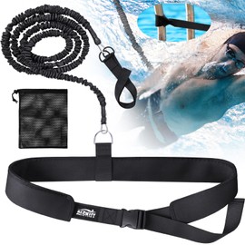 Swimming Belt for Pool | 2.5-7.5 m Adjustable Swimming Resistance Belt | Swimming Belt Pool Adults Children | Swimming Trainer Belt | Swimming Aid for Any Swimming Pool Without Swimming Lead,