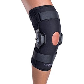 DonJoy Deluxe Hinged Knee Brace, Drytex Sleeve, Open Popliteal, X-Small
