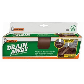 Frost King DE46BR Automatic Plastic Drain Away Downspout Extender, Extends 4-Feet, Brown 1