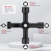 4 Way Multi-Functional Universal Cross Key Utility Key Zinc Alloy