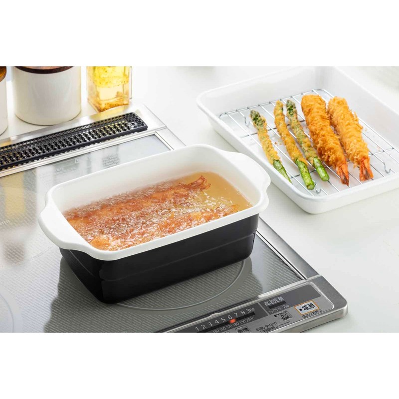 Takagi Metal Hollow Tempura Pot Square 11.2 x 6.3 x