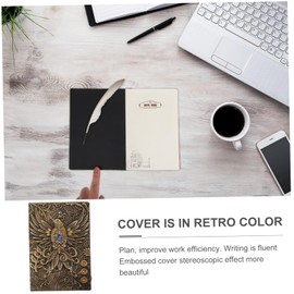 TEHAUX Embossed Retro Notebook Vintage Lined Writing Journal Elegant Hardcover for Planning Scrapbooking and Daily Reflections