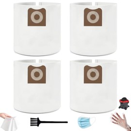 VF3502 Vacuum Bags Compatible with Ridgid 12-16 Gallon Wet/Dry Vacuums - Fits HD1200, HD1400, HD1600, WD12701, WD1450, WD1680 (Replaces Part #23743) - 4-Pack with a brush