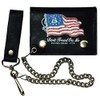 Gadsden American Flag Biker Chain Leather Wallet Tri Fold