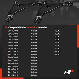 A-Premium 2 x Front Lower Control Arms, with Ball Joint & Bushing, Compatible with Mitsubishi Eclipse 2006-2012, Galant 2004-2012
