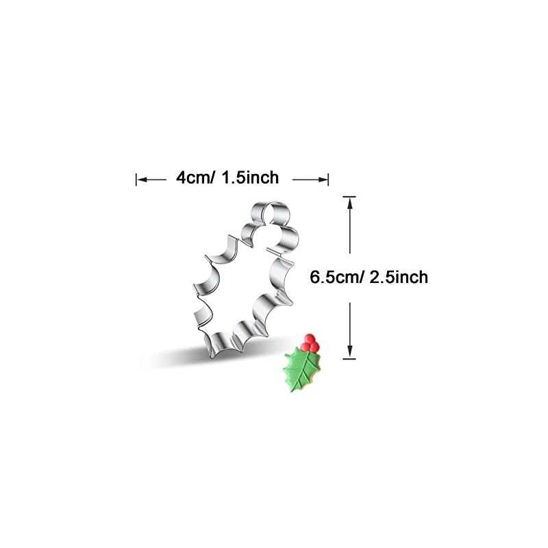 WDYJMALL Holly Leaf with Fruit Shape Cookie Cutter