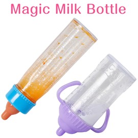 Vollence Magic Baby Doll Bottles,Magic Doll Disappearing Milk and Juice, Baby Doll Accessories Toys Baby Doll Feeding Set