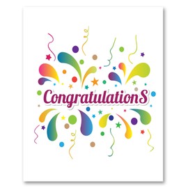 Small World Greetings Large Congratulations Card - Blank Inside With Envelope - 11.75" x 9" - Farewell, Good Luck, Engagement, Anniversary, and More for Coworkers, Employees, Friends or Family