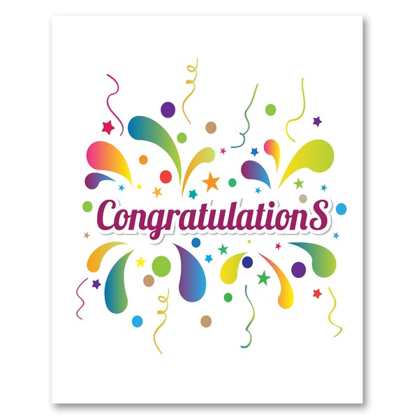 Small World Greetings Large Congratulations Card - Blank Inside With