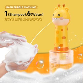 UMiYIDIAN Automatic Dog Foam Wash System - Rechargeable Pet Shower with Bonus Bath Glove, 1-Touch Rich Foam, IPX7 Waterproof & Saves Shampoo for Dogs/Cats